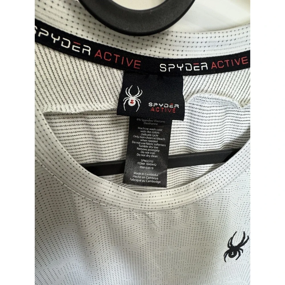 Spyder Proweb Men's Athletic Performance Short Sleeve T-Shirt White Black Size M